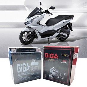 기가 GIGA 배터리 VS55 12V 8Ah PCX125 15-24 XMAX SCR 벤리, 충전, 1개