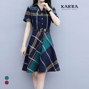 KARRA 캐주얼럭셔리믹스원피스+벨트SET_A4M1204