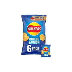 Walkers 워커스 치즈 & Onion 감자칩 6 x 25g 영국