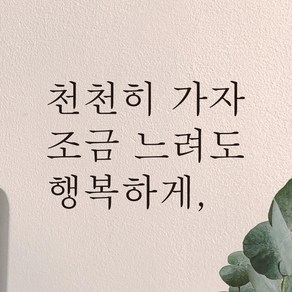 모노먼트 한글 감성 레터링 스티커 - 천천히 가자 조금 느려도 행복하게