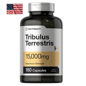 미국 호바흐 Horbaach 트리뷸러스 15000mg 사포닌 180캡슐 고함량 Tribulus Terrestris 남가새 추출물, 1개