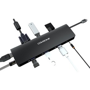 컴썸 C타입 11in1 HDMI USB 3.0 멀티허브 CT-110P, 스패이스 그레이, 1개