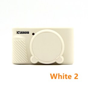 Eazedeam 캐논 PoweShot SX730 SX740 HS 카메라용 고무 실리콘 케이스 바디 커버 프레임, 1개, White2