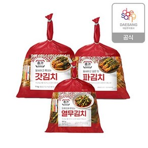 종가 종가집 갓김치 1kg + 파김치 1kg + 열무김치 900g, 1개