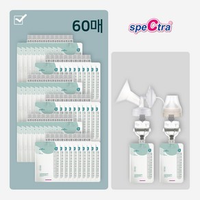 [공식판매처]스펙트라 온도감지 이지 모유저장팩 200ml 리필형 60매입 커넥터미포함, 30개입, 2개