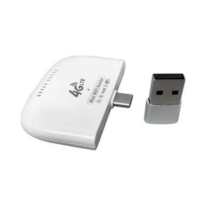 LTE라우터 무선라우터 와이파이 USB 어댑터가 있는 휴대용 4G C 타입 모바일 여행용 홈 오피스 포켓 핫스팟 동글, 1) WHITE, 1개