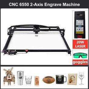 레이저조각기 비상 정지 기능이 있는 CNC 2 축 레이저 조각기 6550 20w 타각기 12V 5A 65x50cm 신제품, 2) 6550 no lase - with offlin