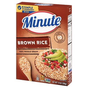 14 Ounce (Pack of 1) Minute Instant Brown Rice Whole G 14온스(1팩) 즉석 현미 통곡물 프리 비 GMO 14온스 상자