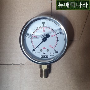 [ WIKA ] 213.53 EN837-1 63파이 400kg A형 ( 오일 충만식 압력 게이지 PT 1/4 유압 400kgf/cm² 400ba / 압력계 위카 비카 60파이 ), 1개