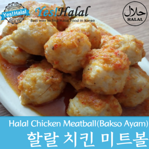 Yes!Global Halal Chicken Meatball with Rica Sauce Bakso Ayam Sauce 할랄 치킨 미트볼과 리카소스 박소아얌 (500g)