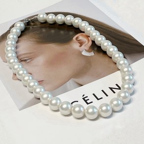 왕진주 화이트 14mm 52cm 롱목걸이 White Princess 14mm Pearl Necklace Silver 925