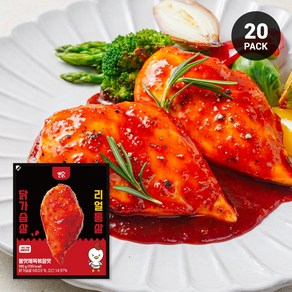 뺀닭 리얼통살 소스 닭가슴살 불맛 제육볶음, 20개, 100g
