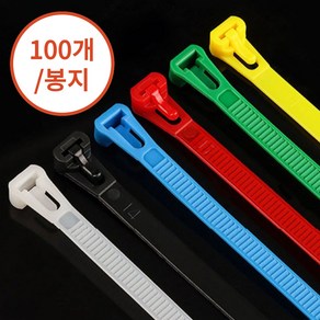 블체 재사용 가능 나일론 케이블타이 6color 100p