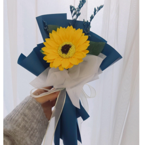 효정Flower 비누꽃 장미한송이 해바라기한송이 꽃다발