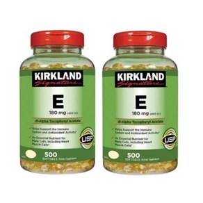 Kikland Signatue Vitamin E 400 IU 비타민E 500 소프트젤 2병, 500정, 2개