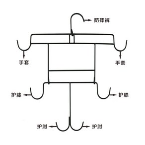 아이스하키 장비 용품 보호 건조 랙 후크 의류 건조 랙 다기능 브래킷, 1개