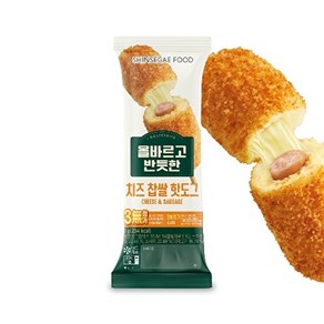 신세계푸드 [올바르고반듯한] 치즈찹쌀핫도그 80g*15봉 세트, 찹쌀 핫도그80gX15봉, 80g, 15개