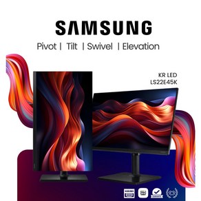 한정특가 삼성 22인치 FHD LED 피벗모니터 HDMI 노트북 세로모니터 사무 게임 CCTV용, 54.6cm, 22E45K