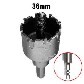 블랙불 육각 임팩 초경 홀쏘 기리 36mm 홀커터 홀컷터 구멍 관통 타입, 1개