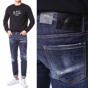 DSQUARED2 (명품) 디스퀘어드 블랙 래더패치 디스덧댐 진청 워싱진/74LB1152