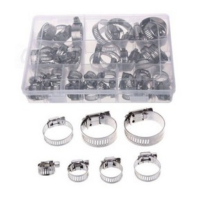 호스 클램프 세트 8-38mm 60pcs 호스밴드 스텐밴드, 1개
