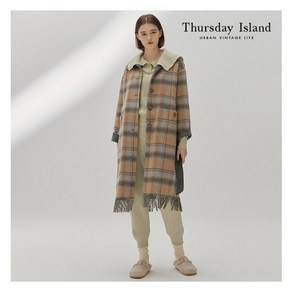 써스데이아일랜드 Thusday Island 프린지 체크 핸드메이드 코트(T218MCT231W)