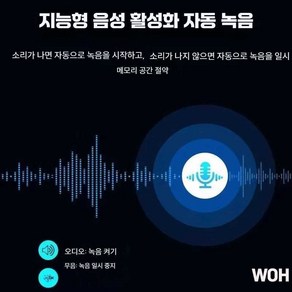 WOH 층간소음녹음기 녹음기 측정기 데시벨 소음, 1개, 32GB 음성녹음 장시간