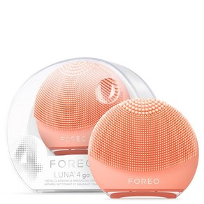 FOREO LUNA 4 go 페이스 클렌징 브러시 & 퍼밍 페이스 마사지기 - 프리미엄 페이스 케어 - 페이셜 스킨 케어 제품의 흡수 향상 - 간단한 스킨 케어 도구 - 모든 피부, 피치 퍼펙트