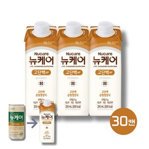 대상웰라이프 뉴케어 하이프로틴 200ml 30캔 고단백 균형영양식 수술전후 (리뉴얼 고단백 HP 상품으로 출고) 상세페이지 확인필, 30개, 200cc