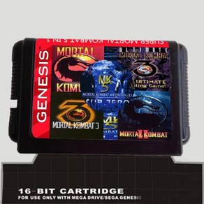 MK 5 In 1 Mortal Kombat 컬렉션 16 비트 MD 게임 카드 Sega Mega Drive For Genesis