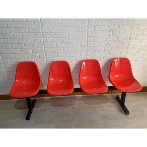 버스 정류장 대기실 의자 플라스틱 복도 컬러 카페, 4인용 오렌지
