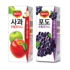 (190mlx32팩 혼합구성) 델몬트드링크팩 오렌지포도사과망고 주스 과즙음료, 190ml, 32개