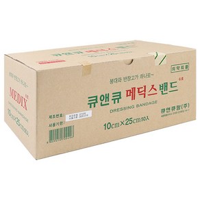 큐앤큐 메딕스밴드 6호 드레싱밴드 붕대 반창고 멸균 10cmx25cm 50매, 1개