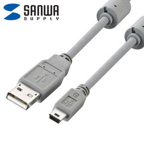 산와서플라이 KU-AMB518K USB2.0 AM-Mini 5핀 케이블 1.8m (USB-IF 인증), 상세페이지 참조