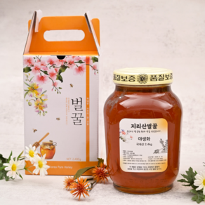 지리산 벌꿀 아카시아 향 사양벌꿀 야생화꿀 2.4kg, 야생화향 2병, 2개