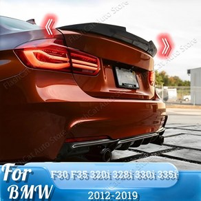 후방 트렁크 스포일러 루프 윙 글로스 블랙 트림 BMW PSM V2 스타일 F30 F35 F80 316d 318i 320i 330i 325i 320d 340i M3 2012-20, 없음, 1)Gloss Black