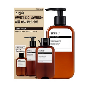 [신세경PICK/샤워젤 증정] 스킨유 끈적임 없는 퍼퓸 바디로션 350ML 3종 택1(머스크/플로럴), 딥머스크 로션+샤워젤150G증, 1개