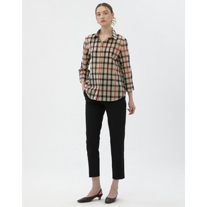 [닥스 여성] [[24SS]] DLSH4BE21W3 [BEST]브라운 하우스체크 울혼방 7부소매 셔츠