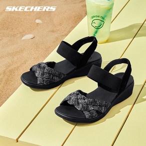 [S]스케쳐스 여성용 Skechers 여름EVA밑 초경량 메모리쿠션 통기 키높이 비치샌들 웨지샌들(사은품증정)