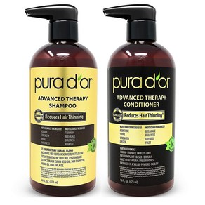 PURA DOR 퓨라도르 어드밴스드 테라피 샴푸 컨디셔너 세트 Advanced Theapy Shampoo Conditione 946ml, 1세트