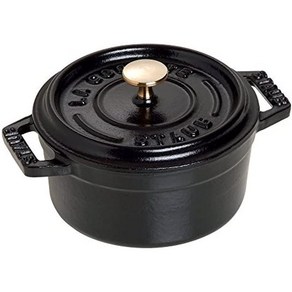 STAUB 주철 미니 꼬꼬떼 10 cm 0.25 L 결혼 혼수 신혼 집들이 선물, 10cm 라운드 블랙 매트, 1개