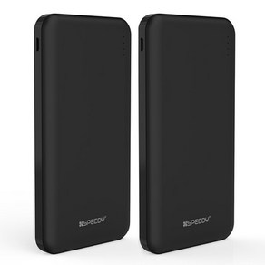 SPEEDY 슬림 듀얼 보조배터리 10000mAh + C타입 케이블 8핀 젠더 2개 세트