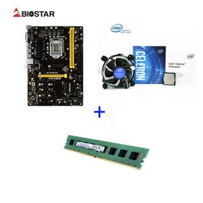 채굴보드 BIOSTAR TB250 BTC 6WAY CPU G3900 - i3 G6100 DDR4 4GB 쿨러포함 채굴기 중고 바이오스타 메인보드