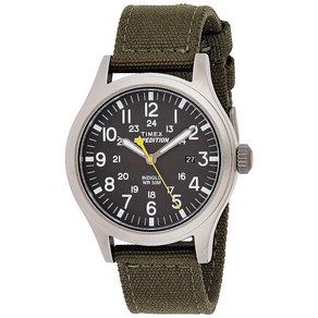 Timex 익스페디션 스카우트 남성용 손목시계 그린 40mm 나일론 스트랩 (T49961)