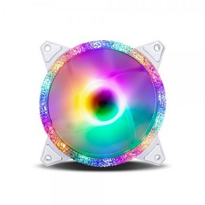 [Victo] CRYSTAL DOUBLE 7COLOR RAINBOW-120 (화이트) [시스템쿨러/120mm], 화이트, 1개