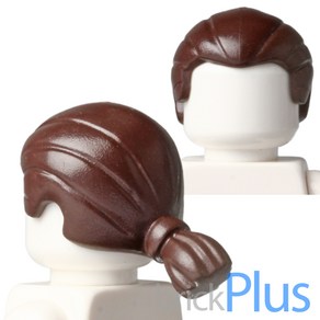 레고 헤어 남자 꽁지머리 - 다크 브라운 Dark Brown Minifig Hair Straight Cut and Short Ponytail 6104426 17630