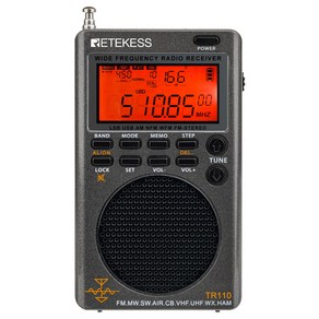 RETEKESS TR110 FM 라디오 휴대용 고성능 소형 미니 햄 SSB 단파 NOAA 경고 디지털 라디오 수신기 MW SW LSB AIR CB VHF UHF UB 풀 밴드 야외