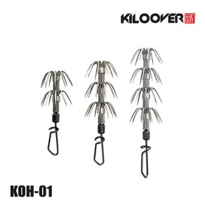 키로오버 스위블에기훅 팜팜 에기 훅 루어 바늘, 콰트로, 1개
