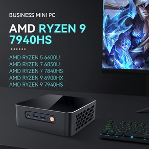 AMD RYZEN 미니 PC 7940HS 7840HS DDR5 M.2 NVME SSD PICE4.0 C 타입 썬더볼트 3 와이파이 6 8K UHD 윈도우 11, No RAM No Stoage, [05] Ryzen 5 6600U, 없음, 없음