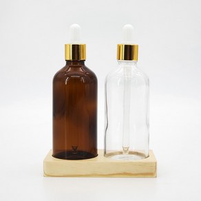 갈색 유리 공병 금색 금속캡 스포이드 아로마 오일 화장품 100ml, 1개, G_스포이드100ml_갈색